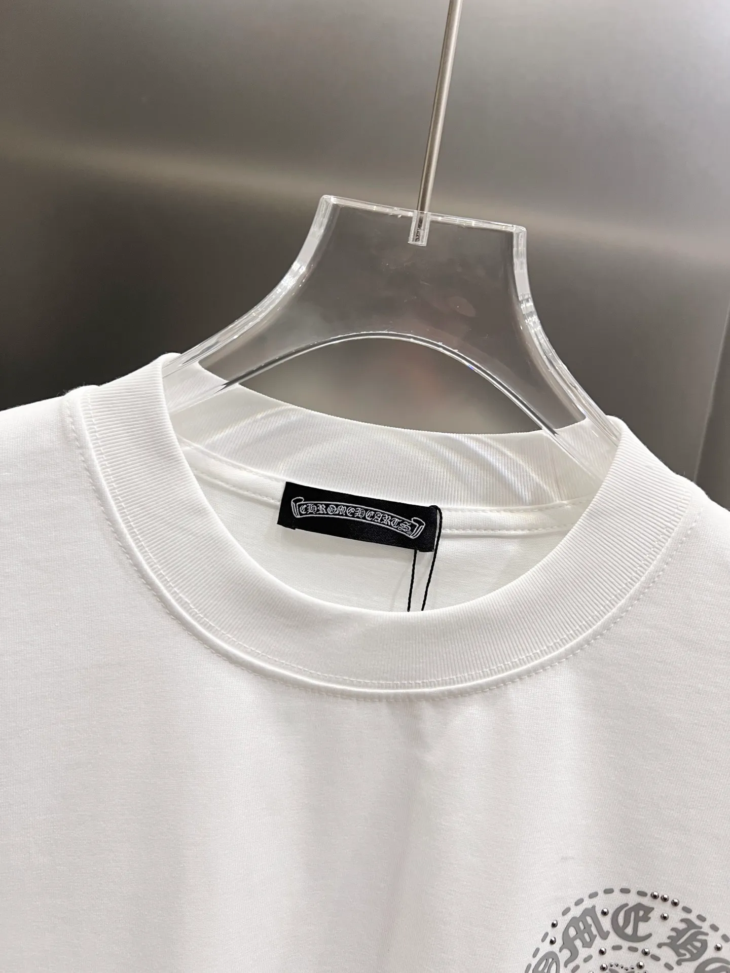 🅿️190 CH Crowe 2025 autumn and winter new short-sleeved T-shirt, cross foam technology + Middle Eastern Australian diamond design technology, the real thing is great🔥Same style for men and women, loose version, size S M L XL XXL five sizes black white